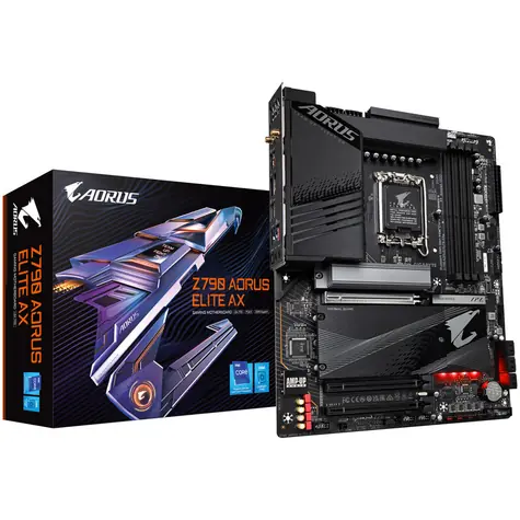 GIGABYTE Z790 AORUS ELITE AX / Z790 / LGA 1700 / 4x DDR5 / PCIEx16 / 1x 2.5GLAN / Wi-Fi / ATX