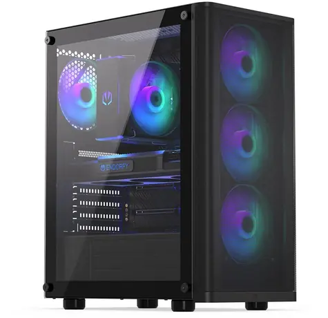 Endorfy Ventum 200 ARGB černá / ATX / mictoATX / mini-ITX / Bez zdroje / Podpora vodního chlazení / Průhledná bočnice 