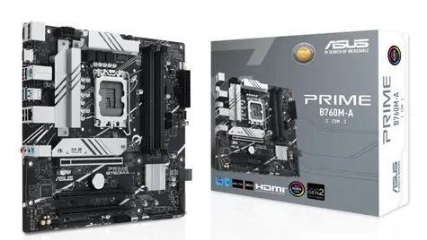 ASUS PRIME B760M-A-CSM / B760 / LGA 1700 / 4x DDR5 / 3x PCIEx16 / 1x 2.5GLAN / mATX