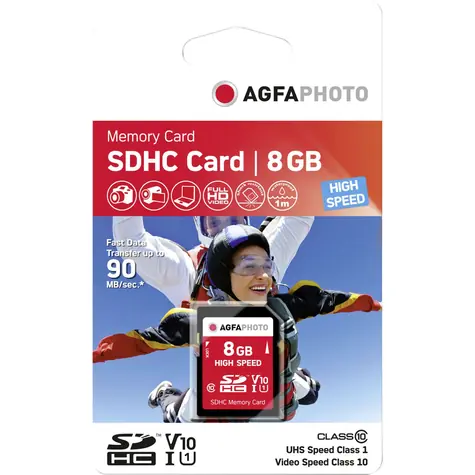AgfaPhoto SDHC Card High Speed 8GB / R:90 MB/s / W:20 MB/s / Class 10