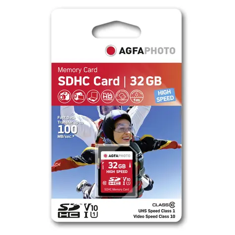 AgfaPhoto SDHC Card High Speed 32GB / R:100 MB/s / W:35 MB/s / Class 10