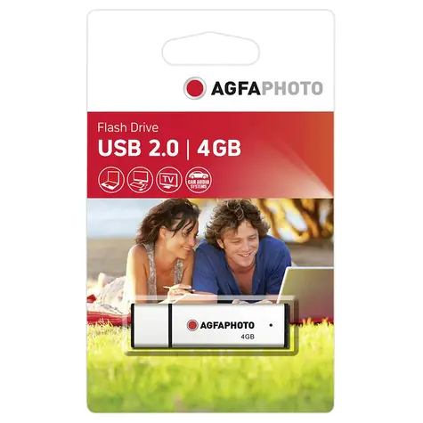 AgfaPhoto USB 2.0 4GB stříbrná / Flash Disk / USB-A 2.0 / R:12 MB/s / W:4 MB/s 