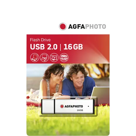 AgfaPhoto USB 2.0 16GB stříbrná / Flash Disk / USB-A 2.0 / R:15 MB/s / W:5 MB/s 