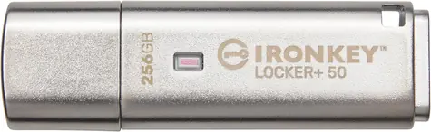 Kingston IronKey Locker+ 50 256GB stříbrná / Flash Disk / USB 3.2 Gen 1 - (USB-A 3.0)