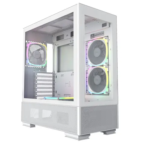 Montech Sky Two bílá / ATX / 2x USBA + 1x USBC / 4x 120mm / bez zdroje / průhledná bočnice