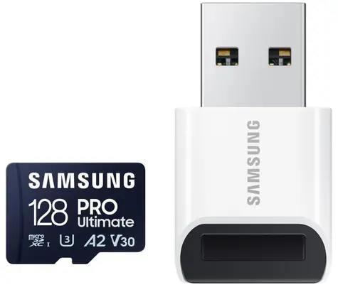 SAMSUNG Micro SDXC PRO Ultimate 128GB + USB adaptér / UHS-1 / Class 10 / U3 / Čtení: 200MBps / Zápis: 130MBps