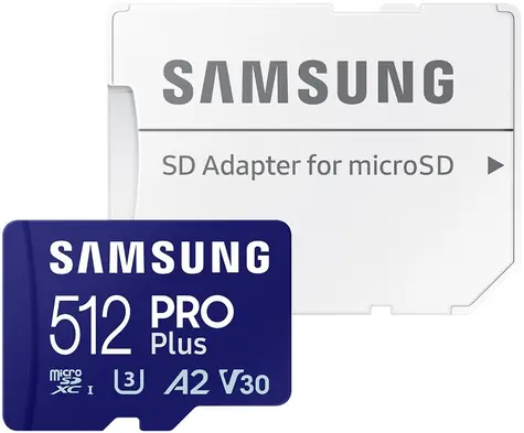 SAMSUNG Micro SDXC PRO Plus 512GB + SD adaptér / UHS-1 / Class 10 / U3 / Čtení: 180MBps / Zápis: 130MBps