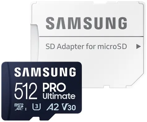 SAMSUNG Micro SDXC PRO Ultimate 512GB + SD adaptér / UHS-1 / Class 10 / U3 / Čtení: 200MBps / Zápis: 130MBps