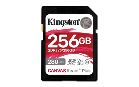 Kingston Canvas React Plus V60 SD 256GB / UHS-II / V60 / U3 / Class 10