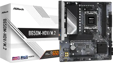 ASRock B650M-HDV/M.2 / AM5 / 2x DDR5 / 2x PCIex16 / 2.5GLAN / mATX
