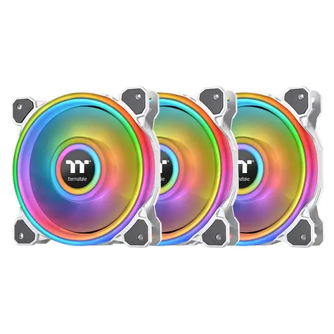 THERMALTAKE Riing Quad 12 RGB bílá 3ks / Ventilátor / 120 mm / Hydraulic Bearing / 1500 RPM @ 25 dB / 40.9 CFM 
