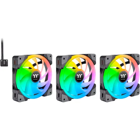 THERMALTAKE SWAFAN EX14 RGB šedá 3ks / Ventilátor / 140 mm / Hydraulic Bearing / 2000 RPM @ 38.8 dB / 81.6 CFM