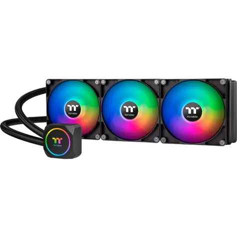 THERMALTAKE TH420 ARGB černá / AIO vodní chladič CPU / 3x 140 mm / 1800 RPM @ 34.7 dB / 84.32 CFM