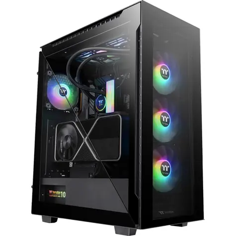 THERMALTAKE Divider 500 TG ARGB černá / ATX / 1x USB-C 3.2 / 2x USB-A 3.0 / bez zdroje / průhledná bočnice  