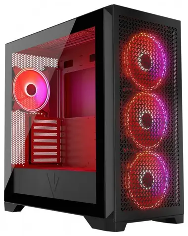 MODECOM Volcano Expanse T Apex ARGB černá / ATX / 1x USB-C 3.2 / 2x USB 3.2 / 4x 140mm / bez zdroje / průhledná bočnice