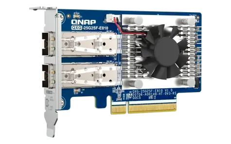 QNAP QXG-25G2SF-E810 / Rozšiřující karta / PCIe Gen3 x8 / 2x 25GbE SFP28