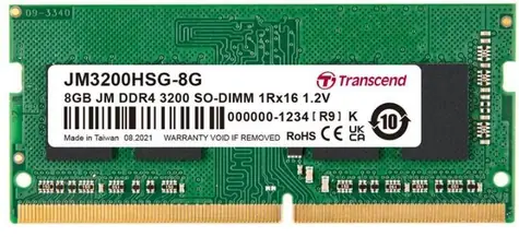 Transcend JetRam 8GB (1x8GB) 3200MHz / SODIMM / DDR4 / CL22 / 1.2V / 1Rx16