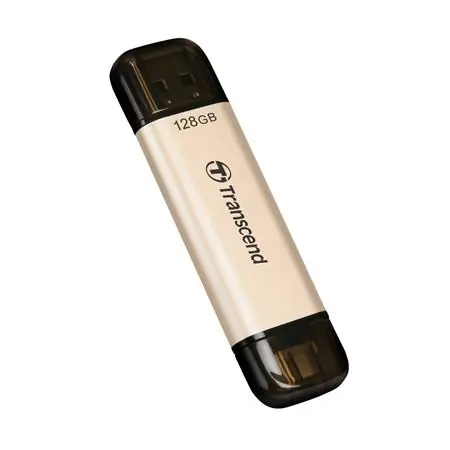 Transcend JetFlash 930C 128GB zlatá / Flash Disk / USB-C 3.2 Gen 1 / R: 420MBs / W: 400MBs
