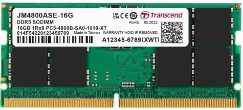 Transcend JetRam 16GB (1x16GB) 4800MHz / SODIMM / DDR5 / CL40 / 1.1V / 1Rx8