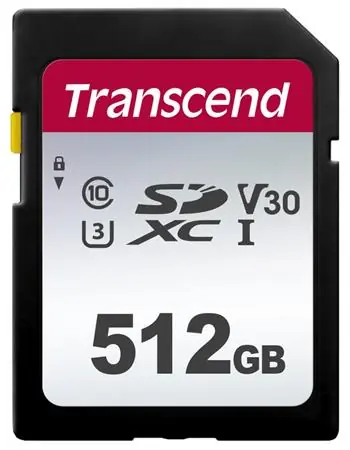 Transcend 300S SDXC 512GB / Class 10 / UHS-I / U3 / V30 / R: 100MBs / W: 85MBs