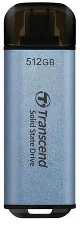 Transcend ESD300C Externí SDD 512GB modrá / USB-C 3.2 Gen 2 / R: 1050MBs / W: 950MBs   