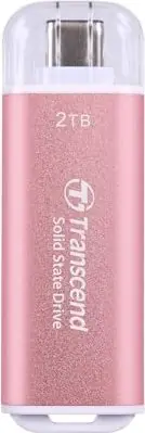 Transcend ESD300P Externí SDD 2TB růžová / USB-C 3.2 Gen 2 / R: 1050MBs / W: 950MBs