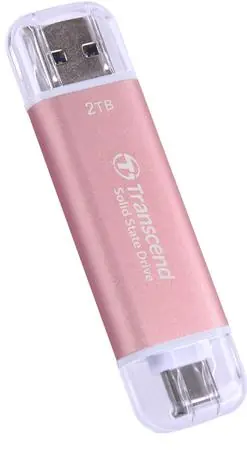 Transcend ESD310P Externí SDD 2TB růžová / USB-A/C 3.2 Gen 2 / R: 1050MBs / W: 950MBs