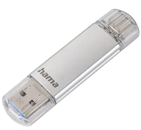 Hama Flash Pen Laeta 256 GB stříbrná / Flash disk / USB-A & USB-C 3.1 / čtení: až 40 MBs