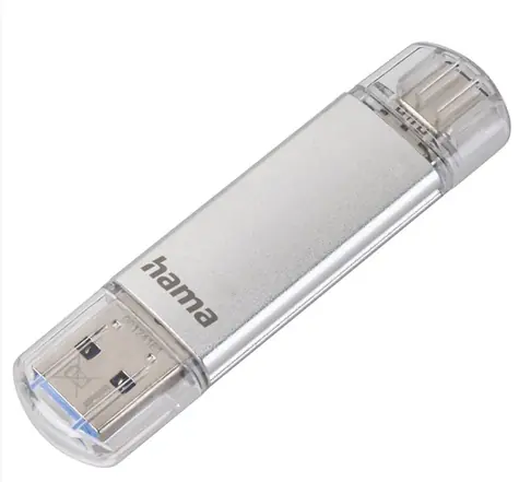 Hama Flash Pen Laeta 128 GB stříbrná / Flash disk / USB-A & USB-C 3.1 / čtení: až 40 MBs