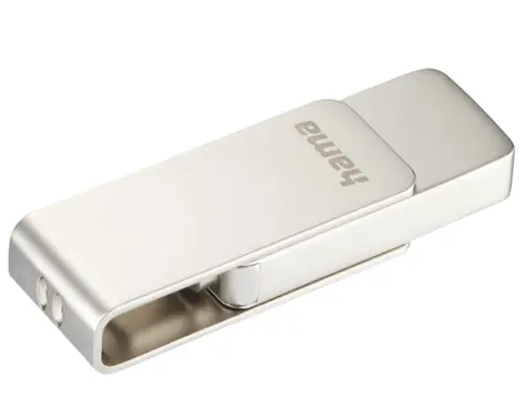 Hama USB Uni-C Rotate Pro 128 GB stříbrná / Flash disk / USB-C 3.1 / čtení: až 70 MBs