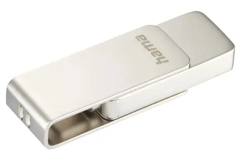 Hama USB Uni-C Rotate Pro 32 GB stříbrná / Flash disk / USB-C 3.1 / čtení: až 70 MBs