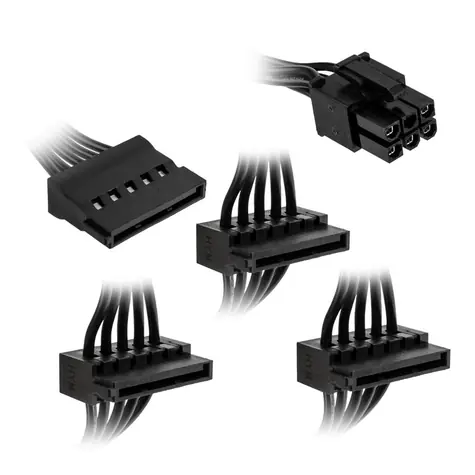 Kolink KL-CBR-SAT Napájecí kabel / 3x SATA / 1x 6 pin pro připojení ke zdroje