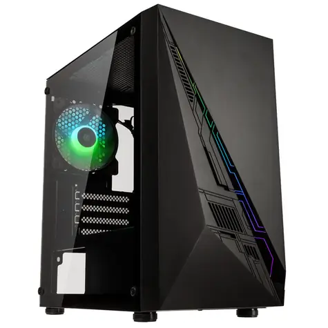 Kolink Inspire K2 Plus ARGB černá / Micro-ATX / 1x USB-A 3.0 / 2x USB-A 2.0 / 1x 120mm / bez zdroje / průhledná bočnice