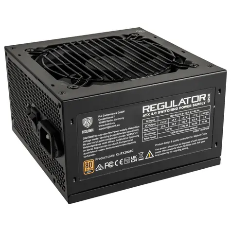 Kolink Regulator 80 PLUS Gold 1200W černá / 1200W / ATX 3.0 / 120mm ventilátor / 80PLUS Gold / modulární / aktivní PFC