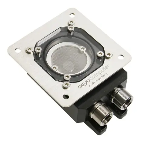 Aqua Computer Filter with stainless steel mesh ball valves and mounting plate G1/4