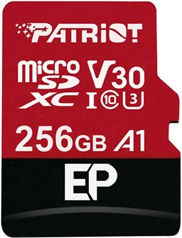 Patriot EP Series microSDXC 256GB s adaptérem / UHS-I V30 / U3 / A1 / Class 10