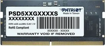 Patriot Signature 8GB (1x8GB) 5600MHz černá / SO-DIMM / DDR5 / CL46 / On-Die ECC / Unbuffered / 1.1V