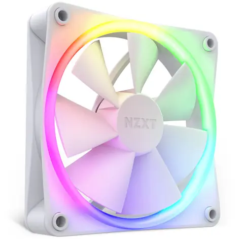 NZXT F120 RGB Single bílá / Ventilátor / 120mm / Fluid Dynamic Bearing / 27.5 dB @ 1800 RPM / 50.18 CFM / 4-pin