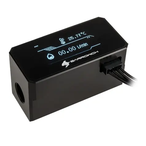 Barrow Průtokoměr vodního chlazení OLED černá / 2x G1/4