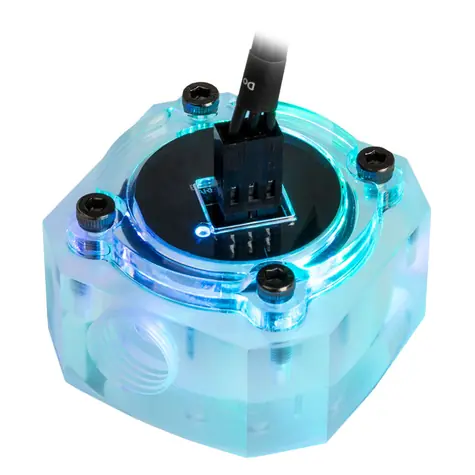 Barrow Průtokoměr vodního chlazení ARGB čirá / 2x G1/4