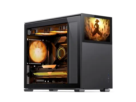 Jonsbo D31 Screen černá / Micro-ATX / 1x USB-C 3.1 / 1x USB-A 3.0 / bez zdroje / průhledná bočnice