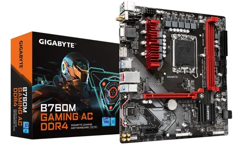 GIGABYTE B760M GAMING AC DDR4 / B760M / LGA 1700 / 2x DDR4 / PCIEx16 / 1x 2.5GLAN / mATX