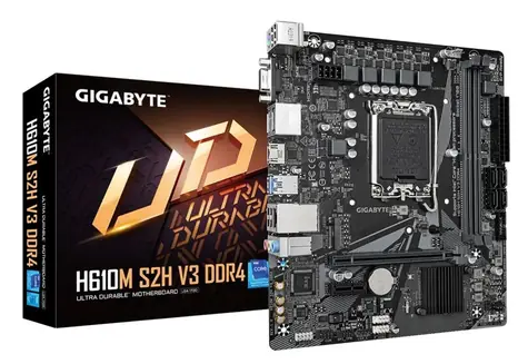 GIGABYTE H610M S2H V3 DDR4 / H610M / LGA 1700 / 2x DDR4 / PCIEx16 / 1x GLAN / mATX