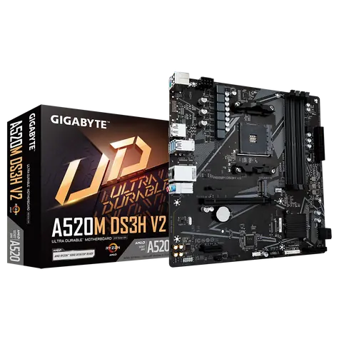 GIGABYTE A520M DS3H V2 / A520 / AM4 / 4x DDR4 / PCIEx16 / 1x GLAN /  mATX