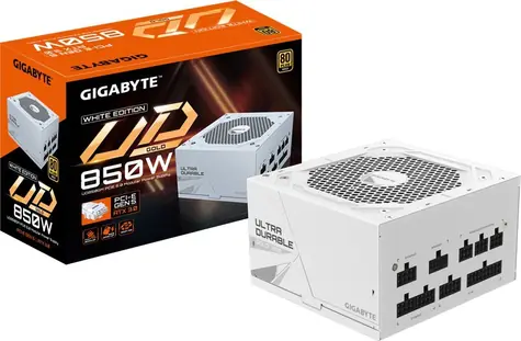 GIGABYTE UD850GM PG5W / ATX / 850W / modulární / 80PLUS GOLD / aktivní PFC / 120mm ventilátor 