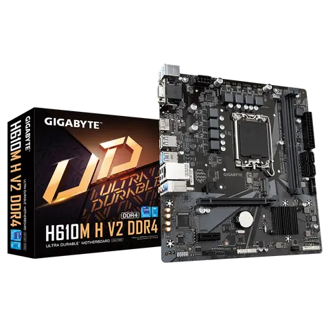 GIGABYTE H610M H V2 / H610M / LGA1700 / 2x DDR5 / PCIEx16 / 1x GLAN / mATX