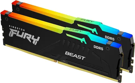 Kingston Fury Beast RGB 32GB (2x 16GB) DDR5 6000MHz / CL30 / DIMM / 1.4V / Non-ECC / Unbuffered / EXPO 
