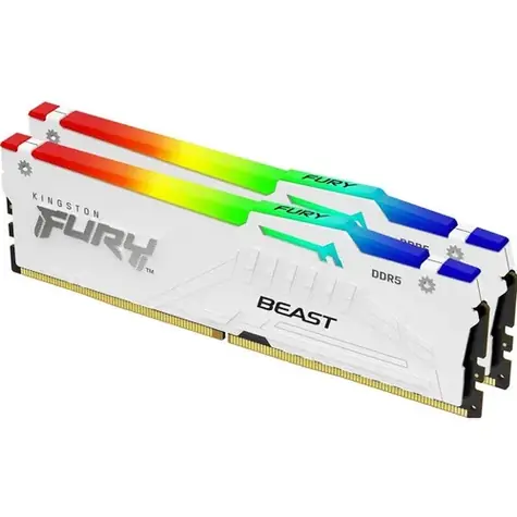 Kingston Fury Beast White RGB 32GB (2x 16GB) DDR5 6000MHz / CL30 / DIMM / 1.4V / Non-ECC / Unbuffered / EXPO 
