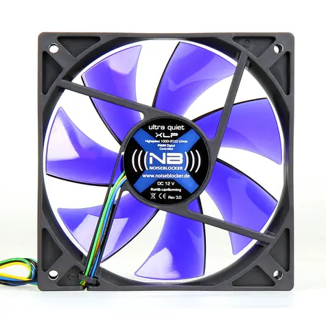 Noiseblocker BlackSilent Fan XL-P modrá / 120mm / 31 dB @ 2000 RPM / 75.33 CFM / 4-pin PWM