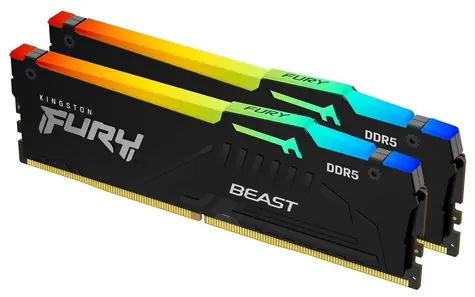 Kingston Fury Beast Black RGB 16GB (2x 8GB) DDR5 6000MHz / CL30 / DIMM / EXPO / 1.35V